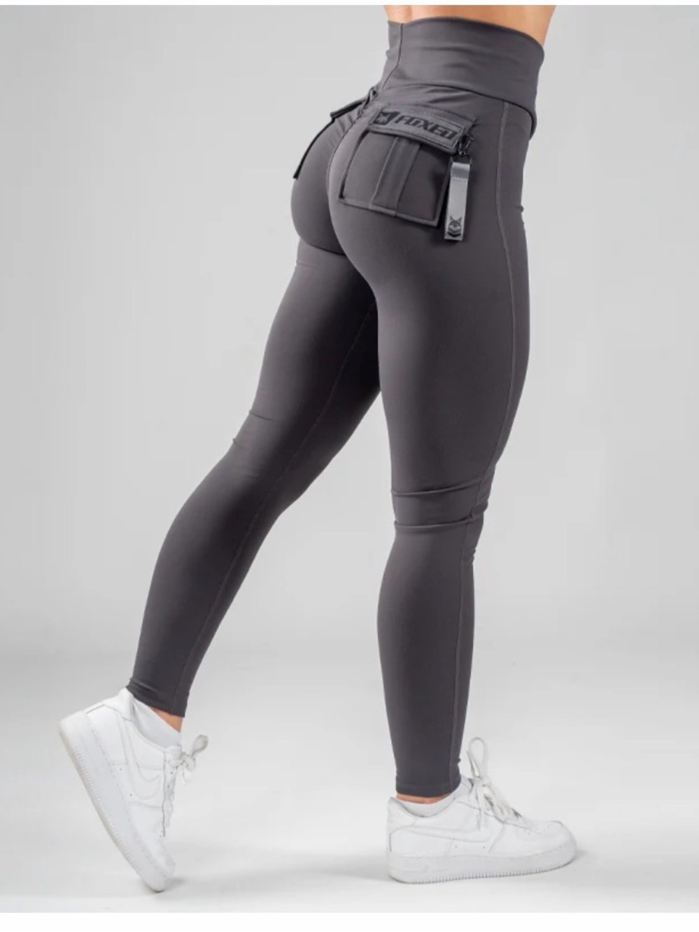 FOXED brand- High-Waist Pocketed Performance Leggings - Charcoal